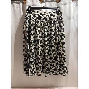 Josephine Chaus sheer Pocka Dots Black on white skirt 6 Lined